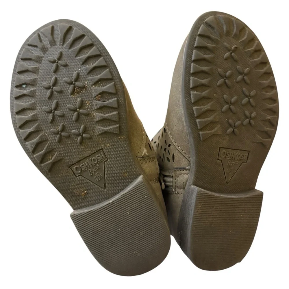 Osh’Kosh B’Gosh booties taupe cutout glitter detailed ankle boots size 9 TODDLER